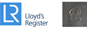 Lloyd's Register's refreshed brand identity logo side by side with the steel stamped logo