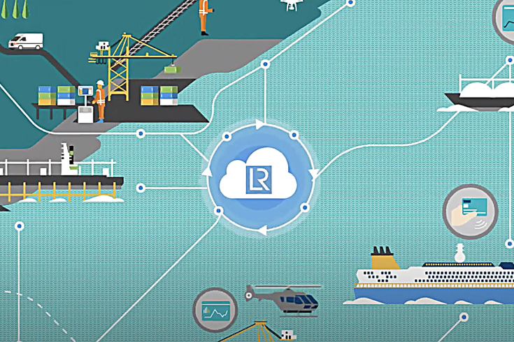 Lloyd's Register's video on cyber and digital services with illustration graphics.