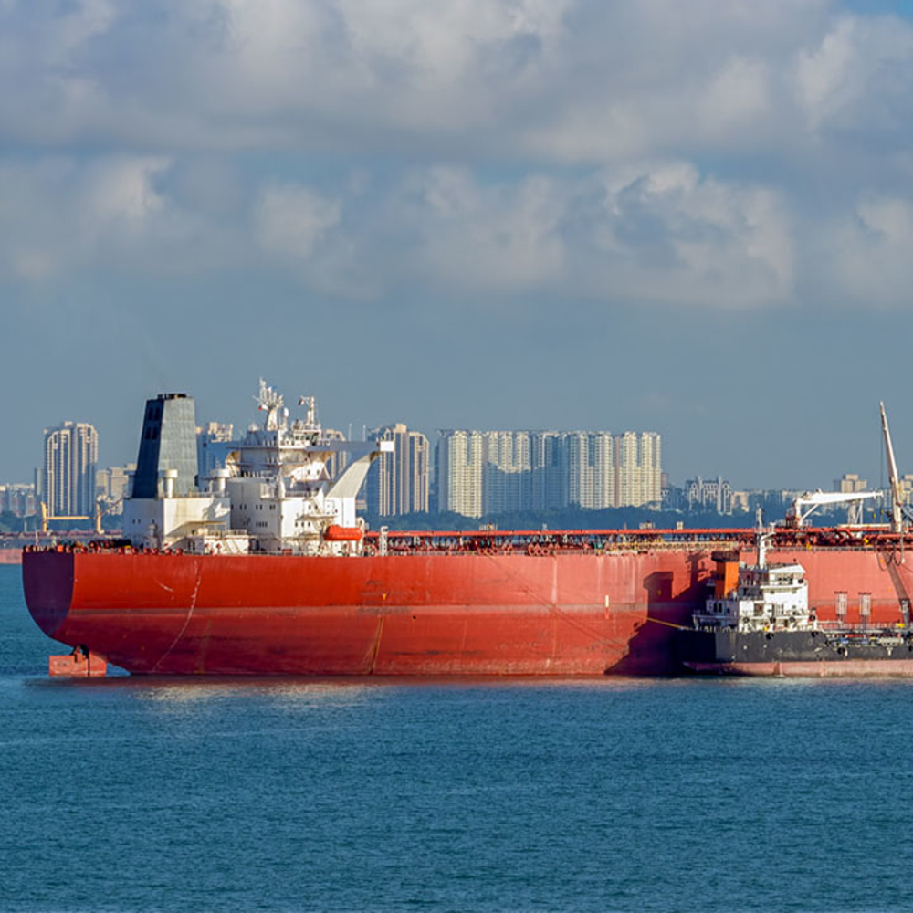 Ship docked on the water