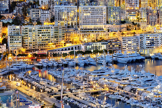 Marina in Monacco packed with superyachts.