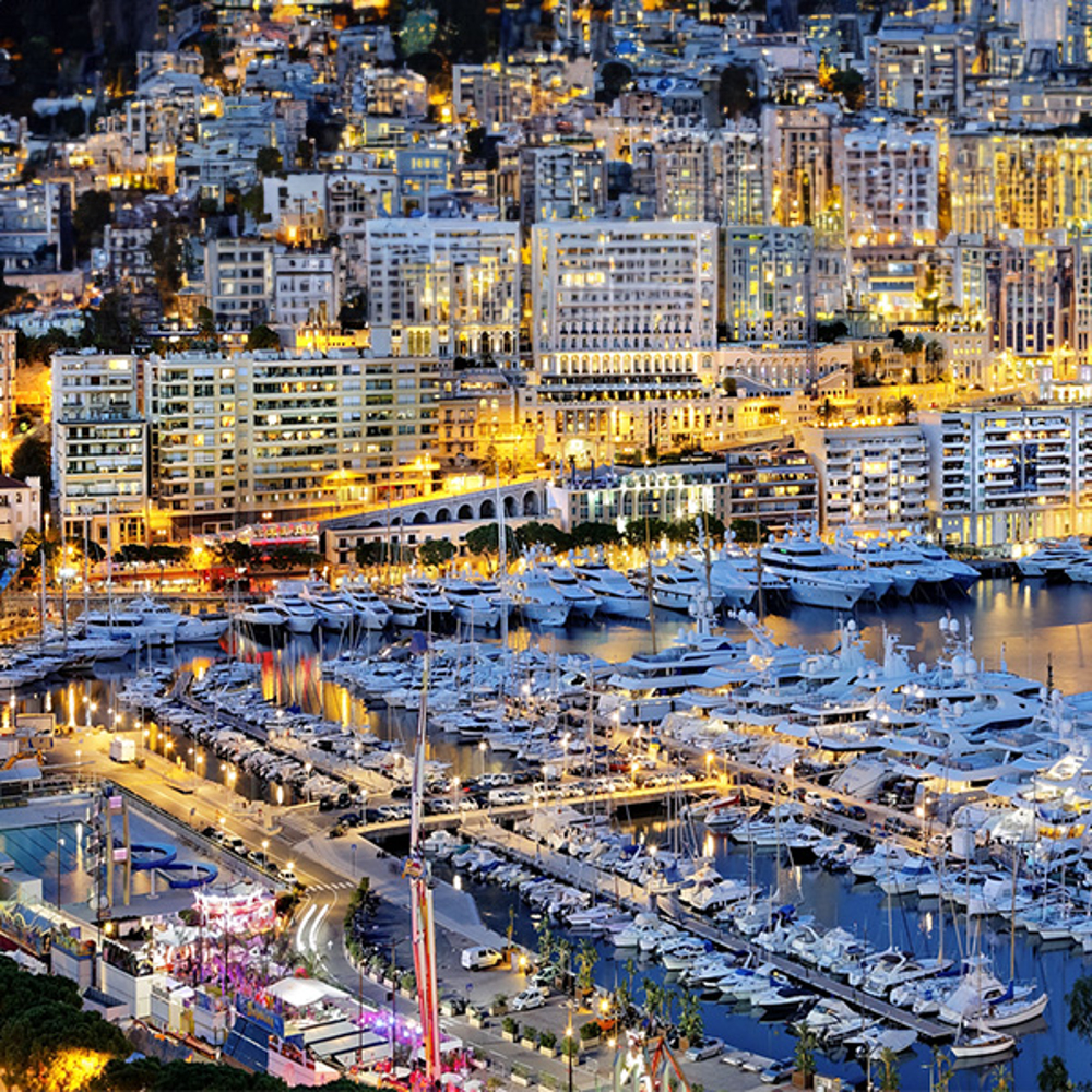 Marina in Monacco packed with superyachts.