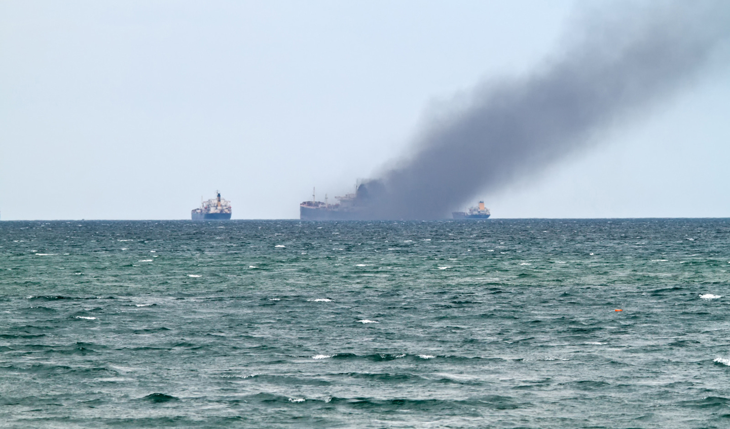 vessel on fire