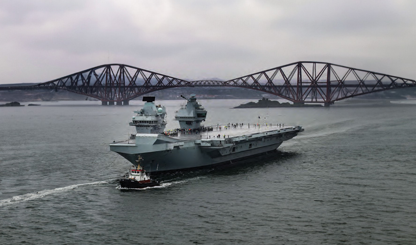HMS Queen Elizabeth in the harbour.