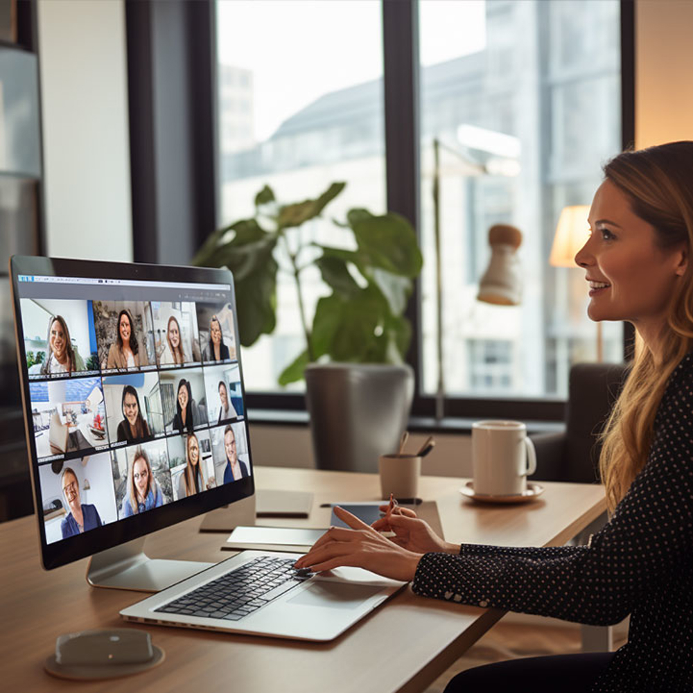 women holding a professional webinar