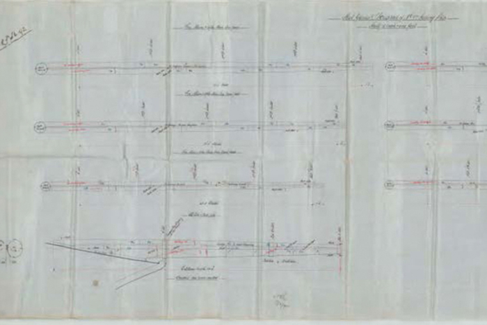 Steel Yards & Bowspirit Plan for vessel Lauriston.