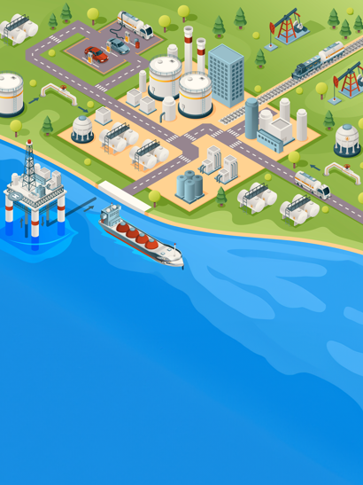 Oil supply chains illustration