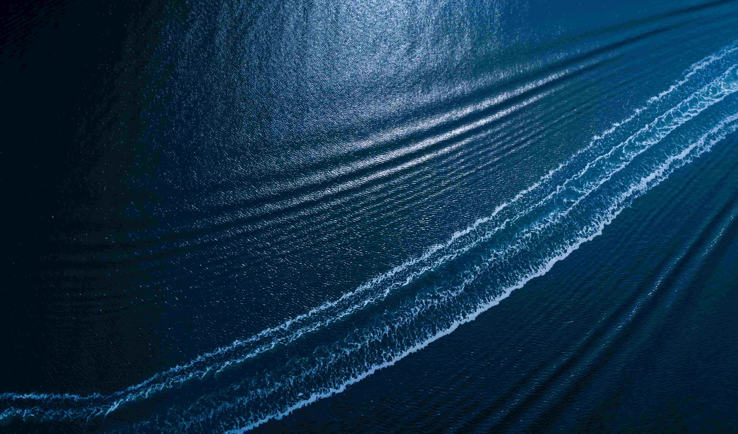 A ships wake on the ocean.