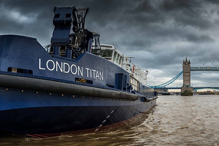 London Titan large vessel on the Thames