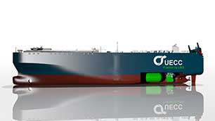 Rendered image of UECC vessel