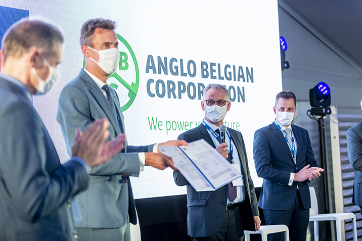 Pictured above (left to right): Tim Berckmoes, ABC CEO, Alexander Saverys, CMB CEO, Peter Van de Graaf, Senior Surveyor in Charge, Lloyds Register, Roy Campe, CMB.TECH Managing Director.