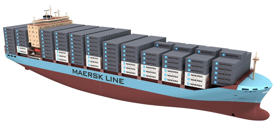 seven new 3,600 teu container ships. Owned by Maersk Line, the vessels will be built to Danish Flag and have a length of 200 meters and a breadth of 35.2 meters.