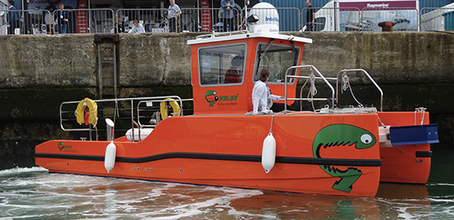 An oil spill retrieval vessel called Gobbler, approved by LR surveys & design. With two awards prizes.