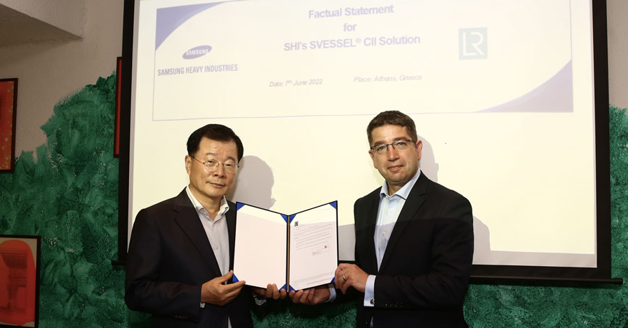 The certification was awarded on 7 June 2022 at Posidonia in Athens, Greece, in the presence of Jin-Taek Jung, SHI’s President & CEO and Nick Brown, LR's CEO.