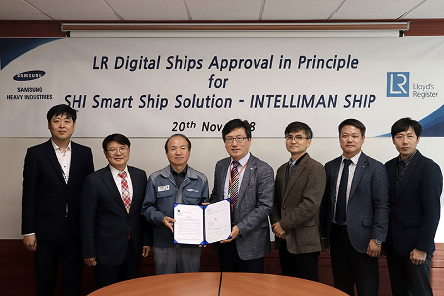 LR has presented Samsung Heavy Industries Co., Ltd. (SHI) with approval in principle (AiP) for its smart ship solution