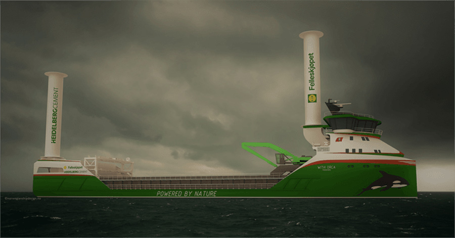 zero-emission self-discharging hydrogen-fuelled bulk carrier.