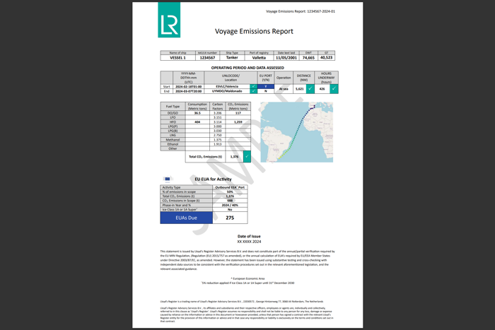 Voyage Emissions Report