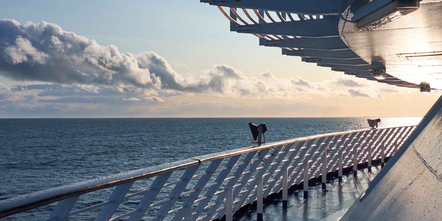 Sea view from ship deck