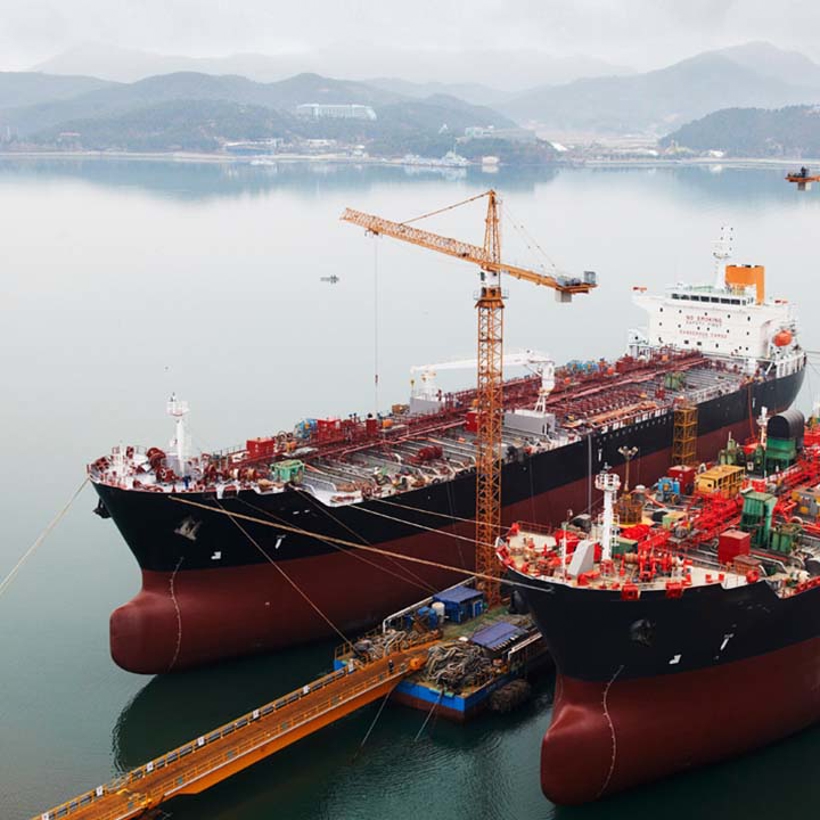 Two tankers docked.