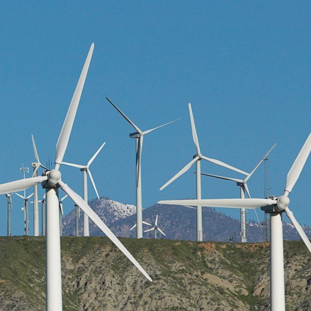 Several onshore wind turbines