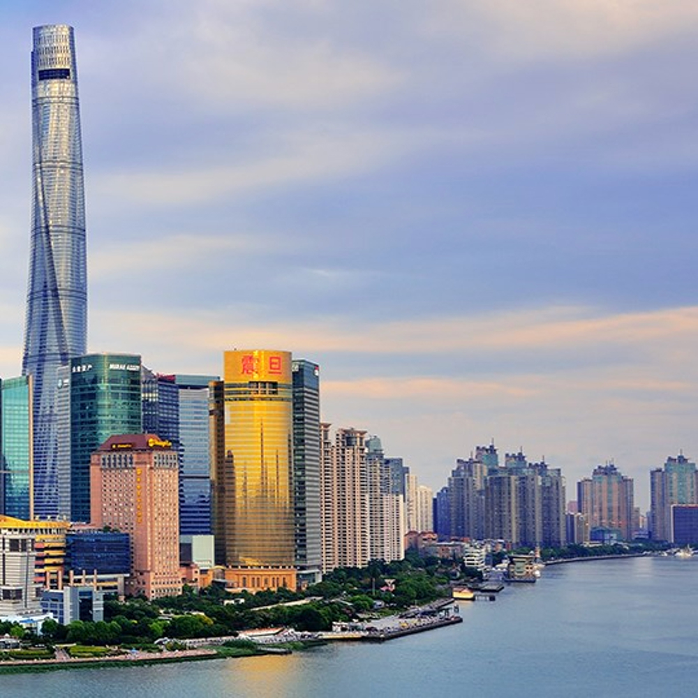 China's skyscrapers next to the river