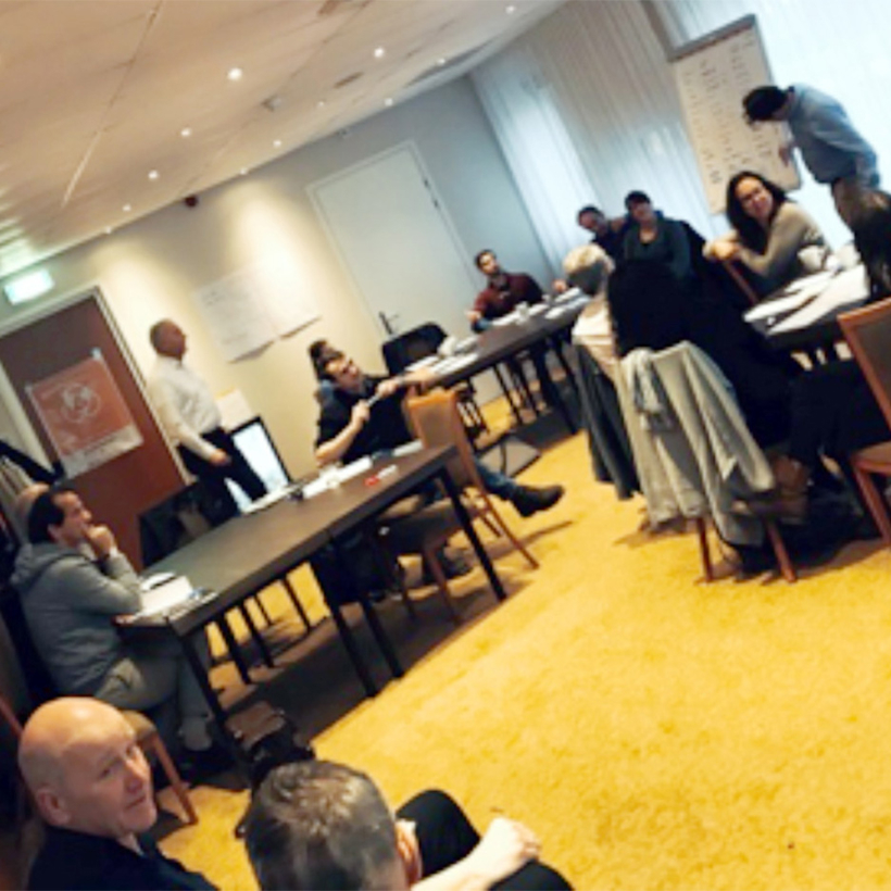 Photo of a training event taken at an angle