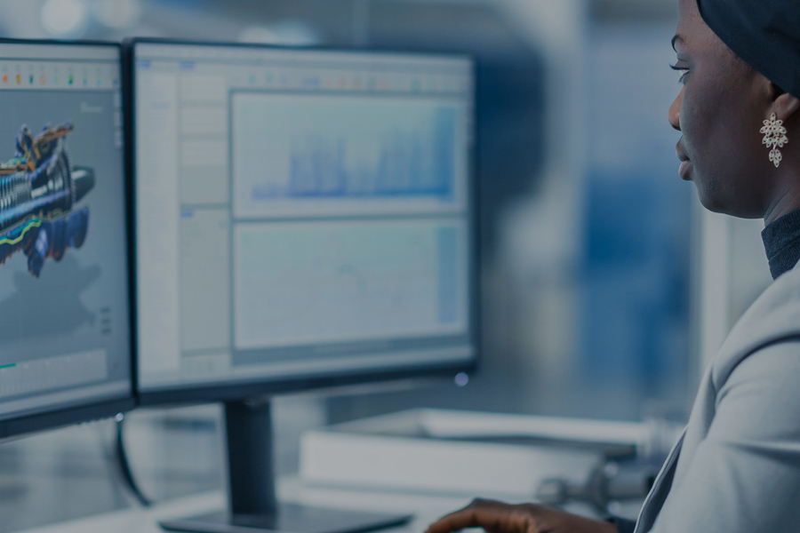 Woman on desktop