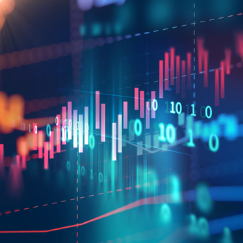 Graph and binary numbers banner image
